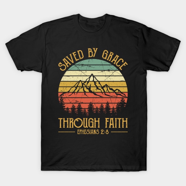 Vintage Christian Saved By Grace Through Faith T-Shirt by GreggBartellStyle